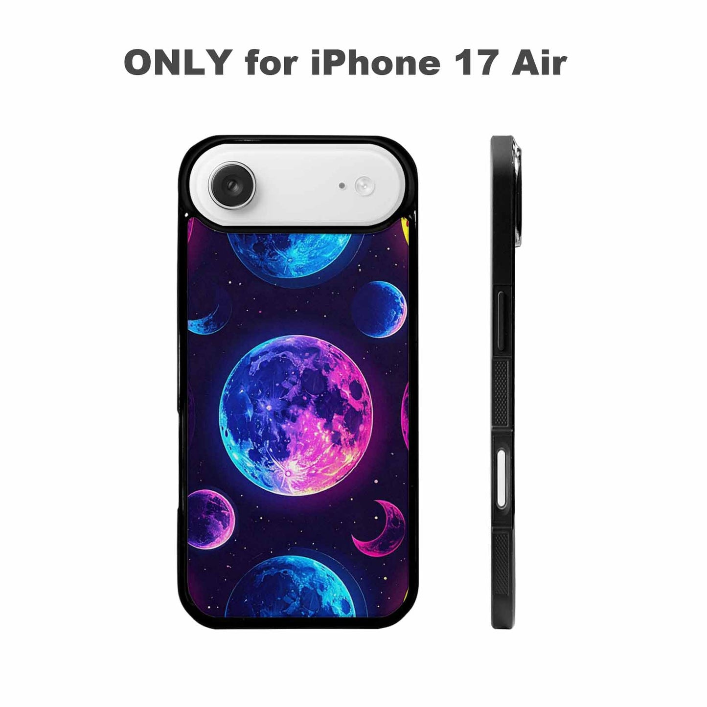 iPhone 17 Air Case — Neon Winter Moon Seamless Cartoon Cute, Custom Printed Phone Case