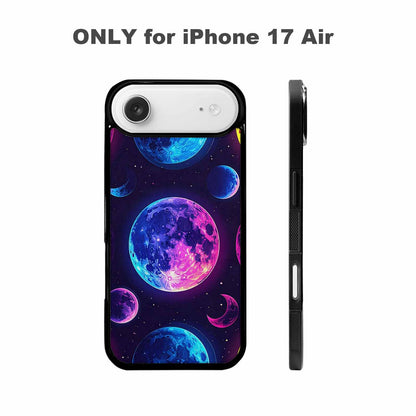 iPhone 17 Air Case — Neon Winter Moon Seamless Cartoon Cute, Custom Printed Phone Case
