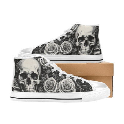Dark Art Men's Gothic Skull High Top Canvas Shoes | Freaky Shoes®