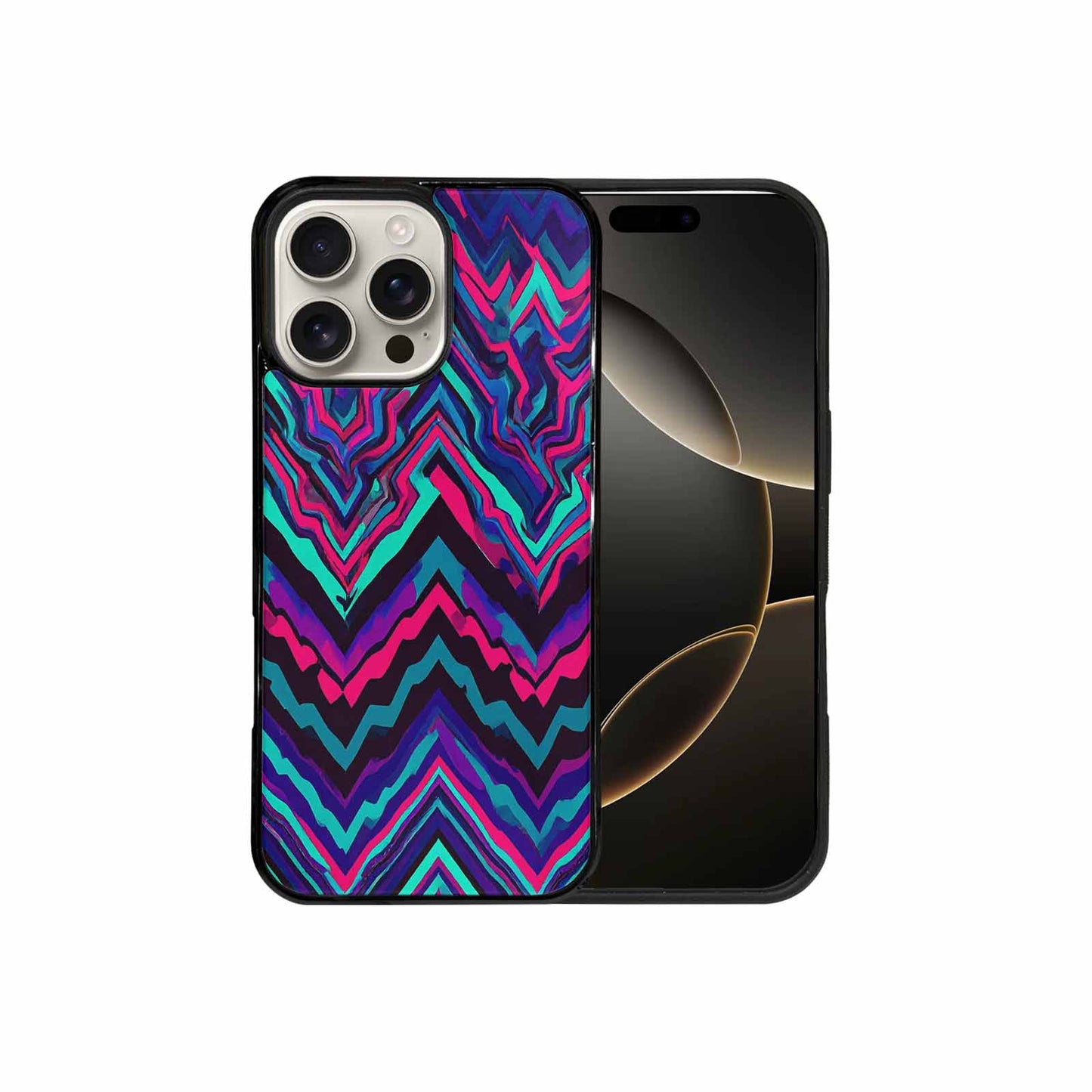 iPhone 16 Pro Max Case — Psychedelic Chevron Vortex, Unique Phone Case Design