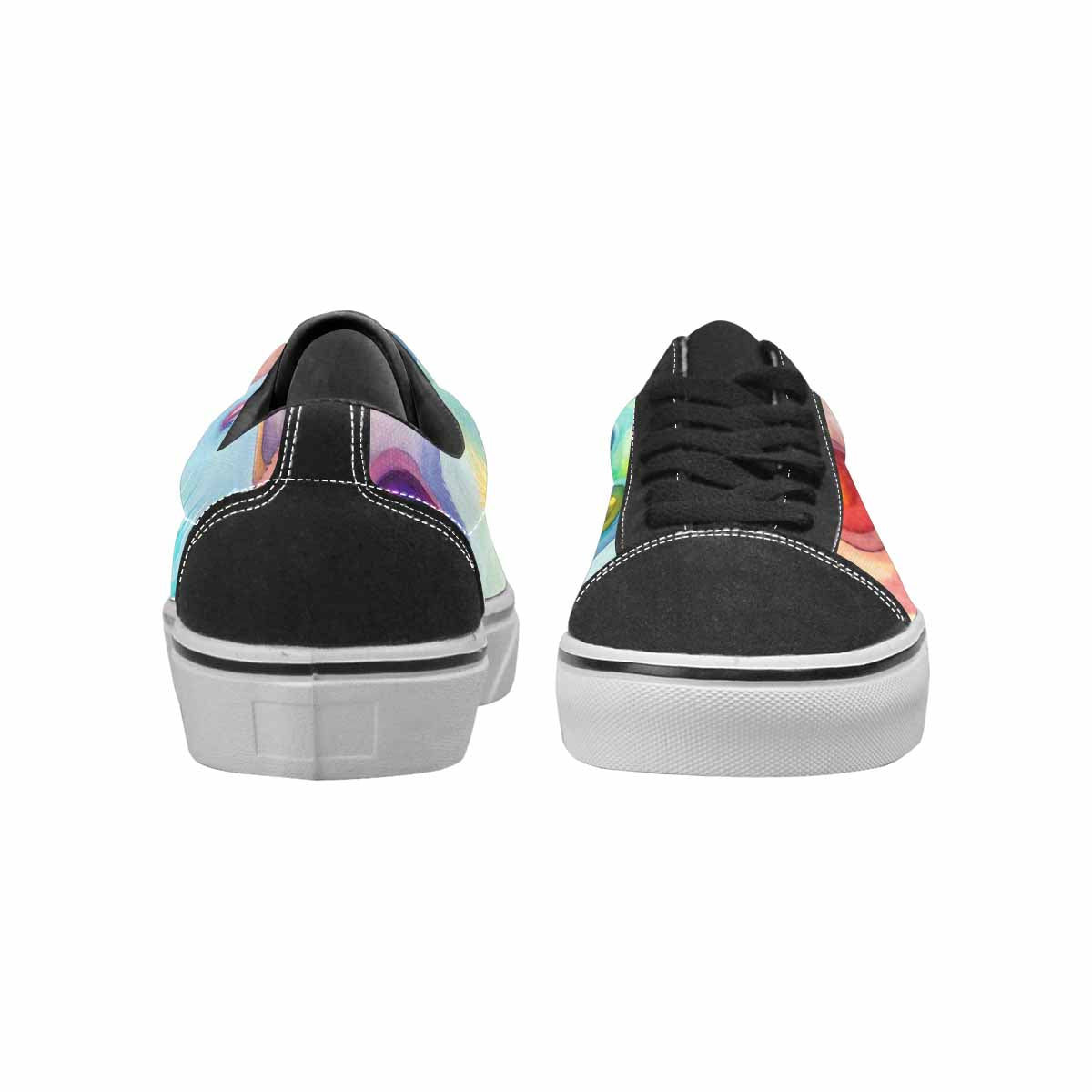 WOMEN'S Rainbow Teddy Skeletons Eye Lace-Up Canvas Dark Academia Sneakers
