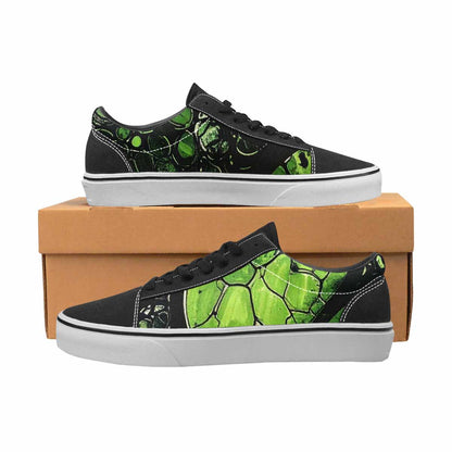 WOMEN'S Reptile Black & Green Ink Canvas Graphic Print Vibrant Chaos Custom Printed Shoes