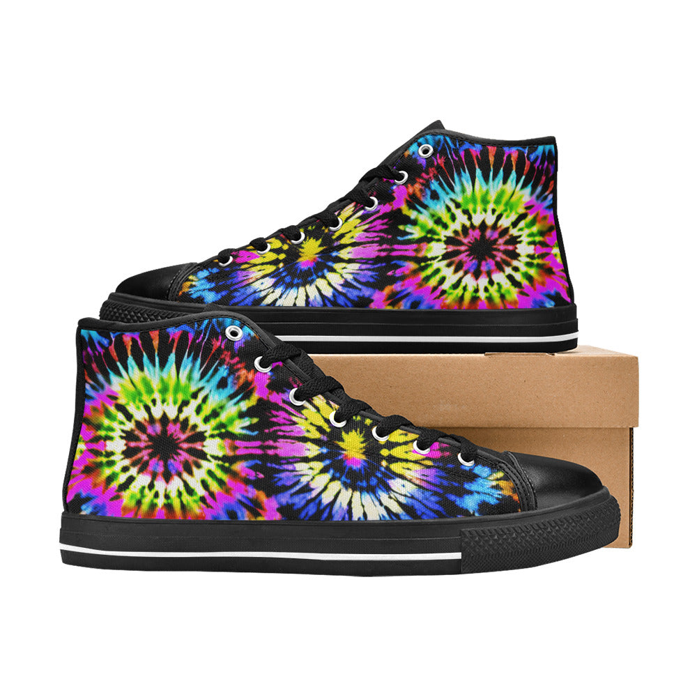 MEN'S Cc Tie Dye Art High Top Canvas Y2K Sneakers