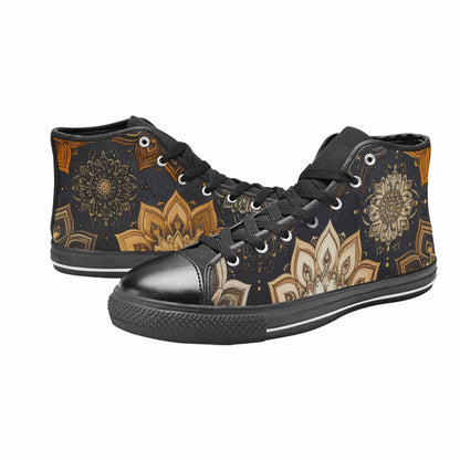 MEN'S Mandala High Top Canvas Vivid Custom Sneakers