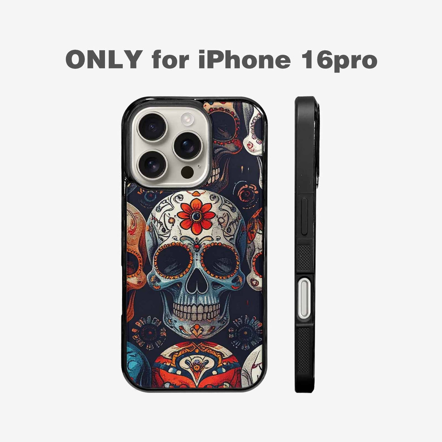 iPhone 16 Pro Case — Skull Waves, Custom Print Case Cover