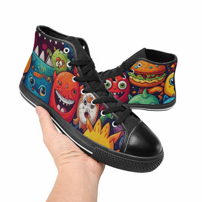MEN'S Cartoon Monster Character High Top Canvas Dark Academia Custom Shoes