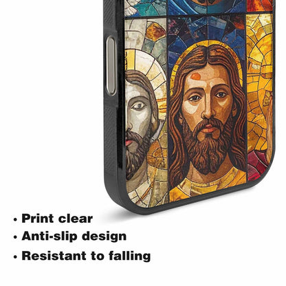 iPhone 16 Pro Max Case — Jesus Face Small Cross And Faith, Custom Phone Case