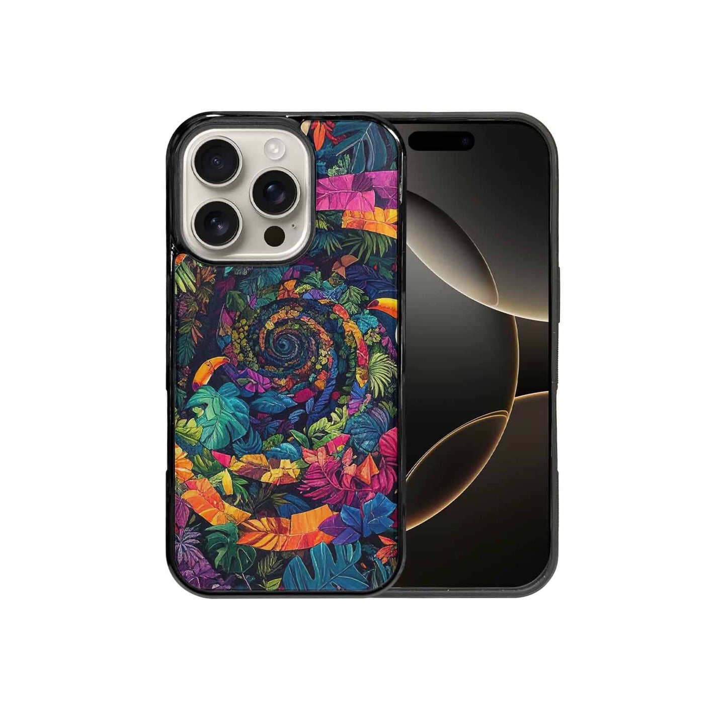 iPhone 16 Pro Case — Toucan Jungle Toucan Jungle Pattern Hundreds, Custom Printed Phone Case