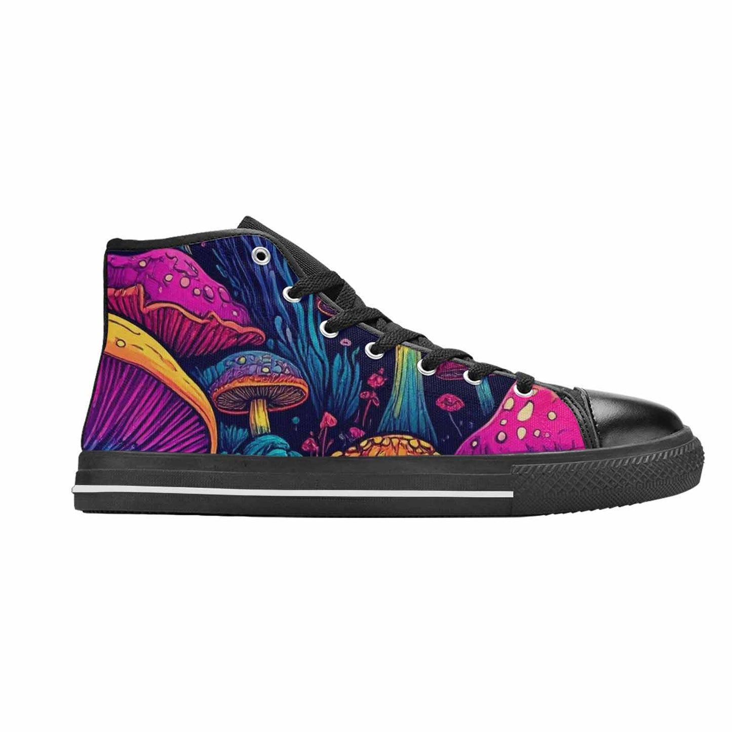 MEN'S Psychedelic Mushroom High Top Canvas Surreal Custom Shoes