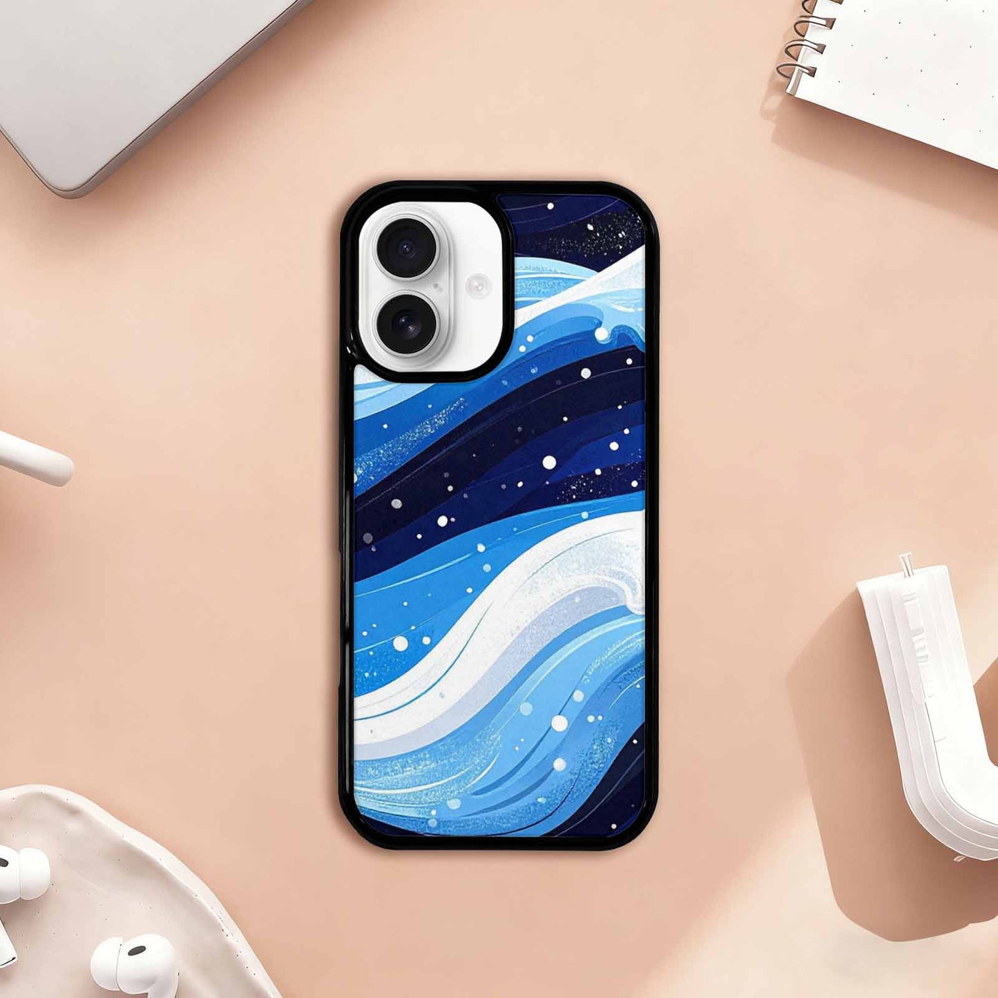 iPhone 17 Case — Glossy Winter Wave Cartoon Cute, Custom Designed Case Cover