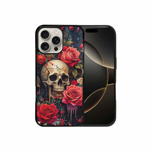 iPhone 16 Pro Max Case — Skulls And Rosesmelting Skulls A Agl, Custom Art Phone Cover