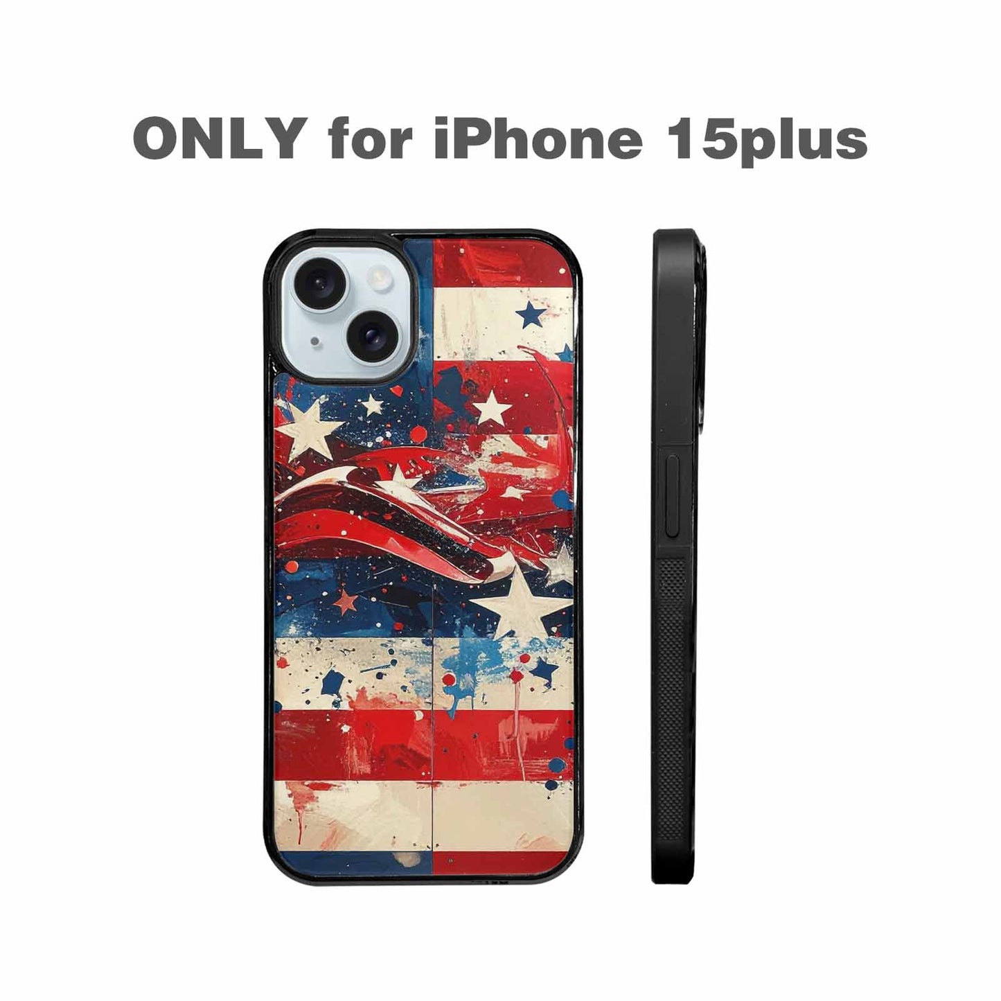 iPhone 15 Plus Case — Patriotic Stars And Stripes American Stars, Original Design Phone Case