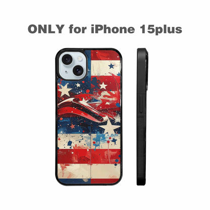 iPhone 15 Plus Case — Patriotic Stars And Stripes American Stars, Original Design Phone Case