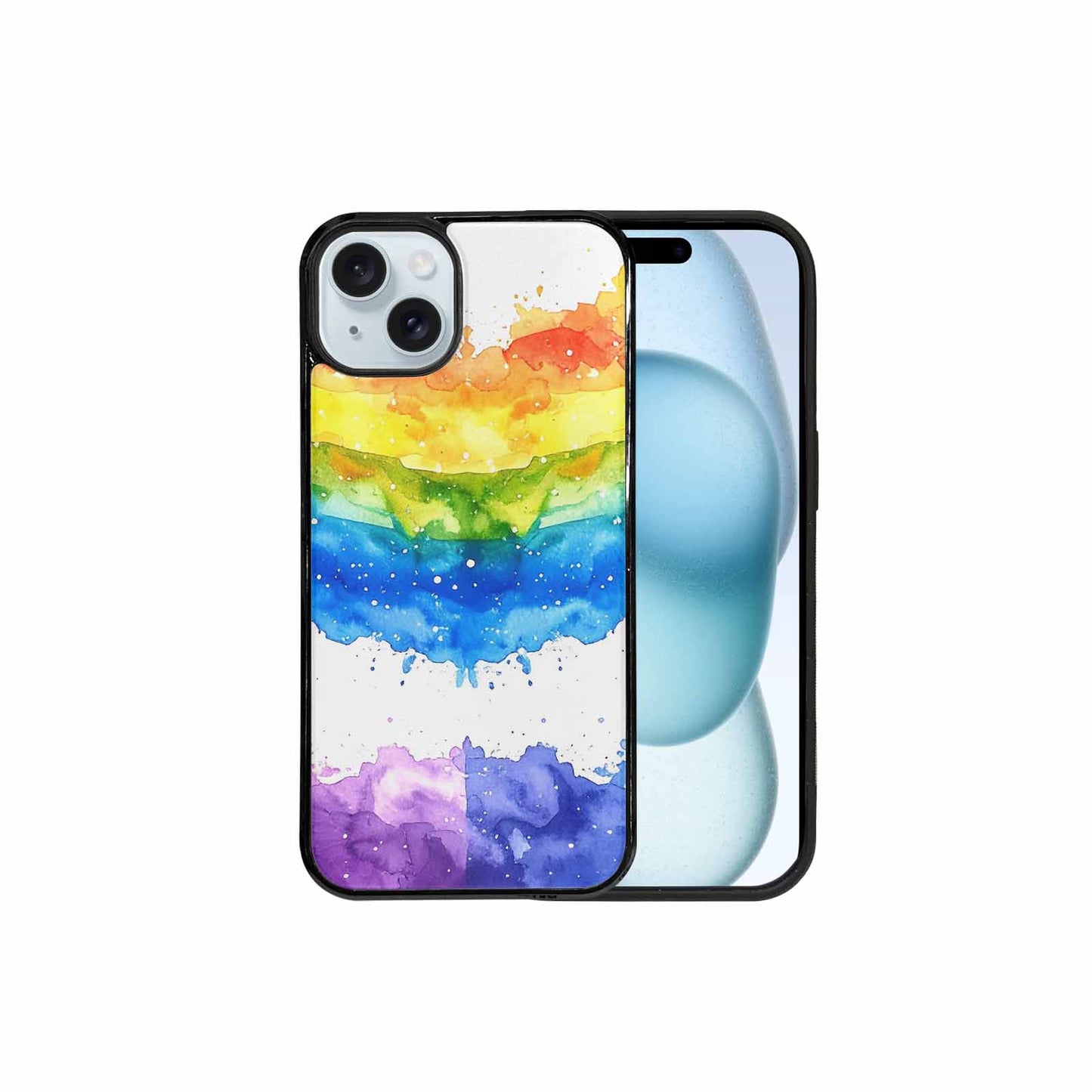 iPhone 15 Plus Case — Watercolor Splash Abstract Pattern Seamless Repeat, Customized Protective Case
