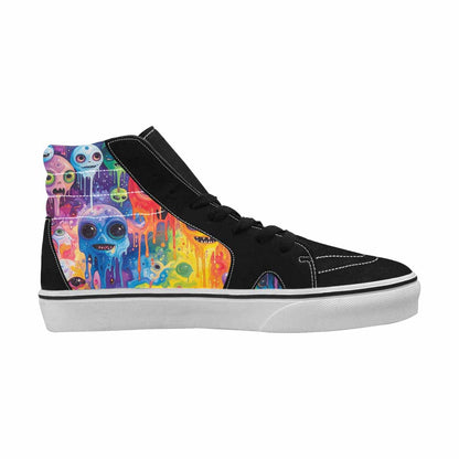MEN'S Aliens  Tie Dye High Top Canvas Kaleidoscope Custom Sneakers
