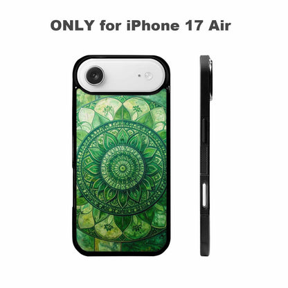 iPhone 17 Air Case — Green Mandala Bohemian Print Edge Original, Personalized Phone Case