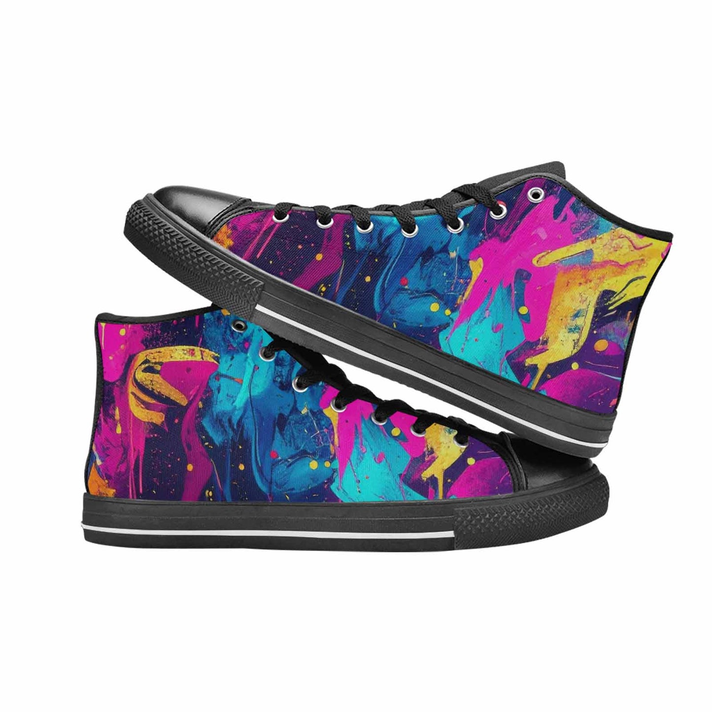 MEN'S Paint Splatter High Top Canvas Y2K Shoes