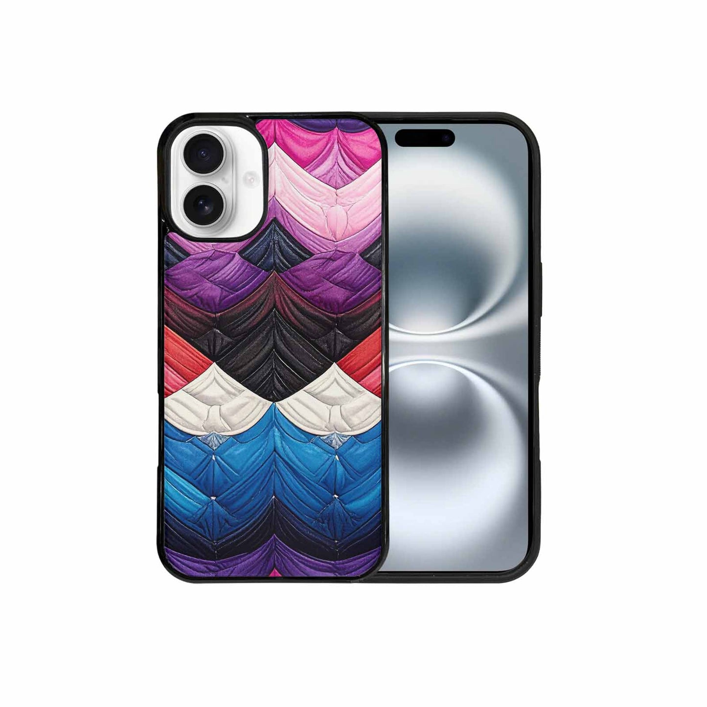 iPhone 16 Plus Case — Genderfluid Flag Color Theme Small Rainbow, Custom Designed Case Cover
