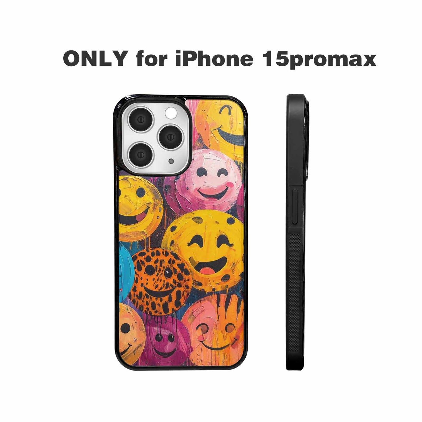 iPhone 15 Pro Max Case — Smiley Faces Animal Printsmile, Custom Phone Case