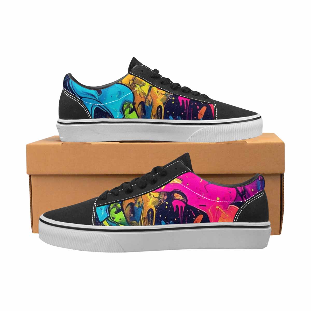 MEN'S Paint Splatter Canvas Lace-Up Y2K Custom Sneakers