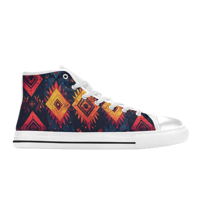 Wild Tribal Ripple 2 Men's High Top Canvas Shoes