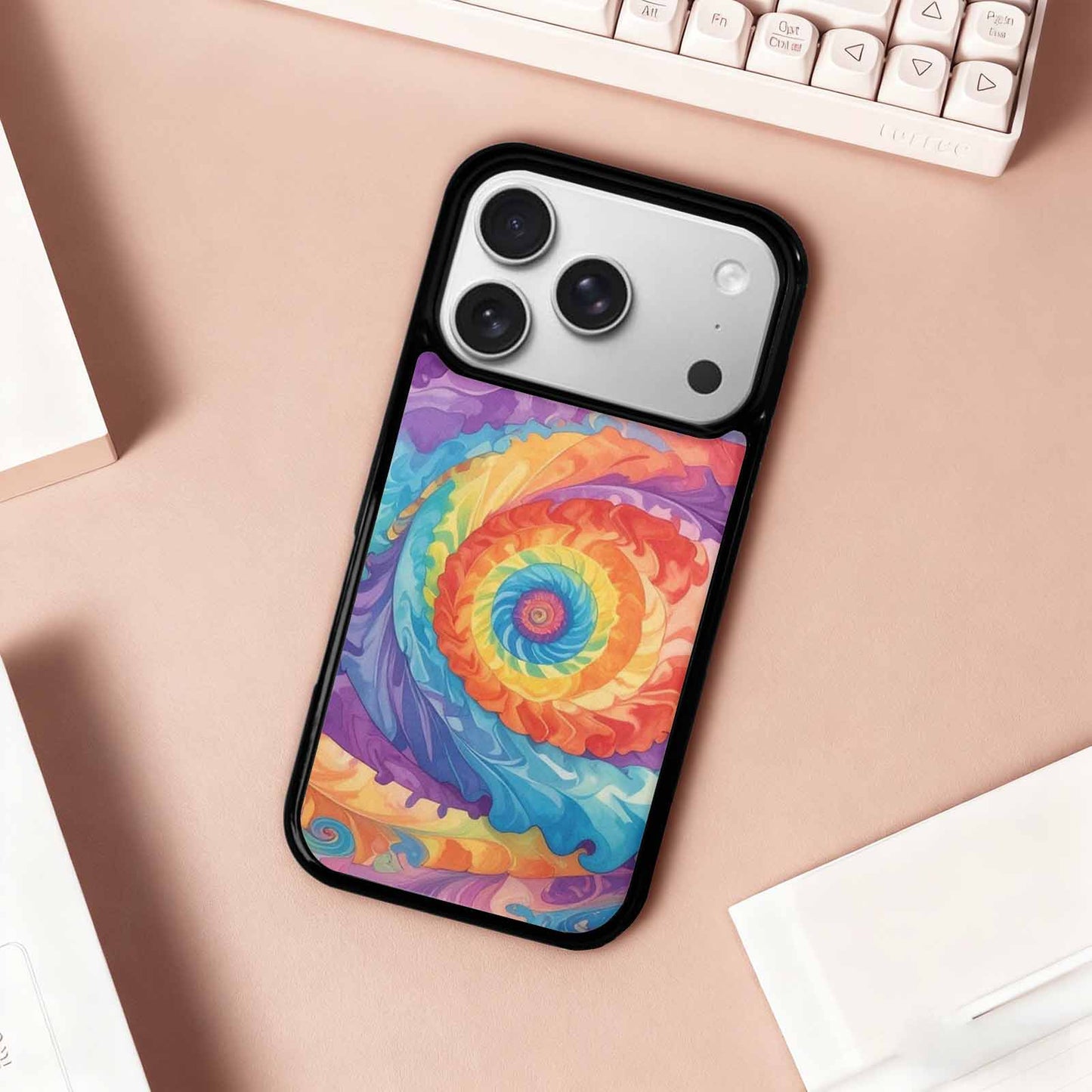 iPhone 17 Pro Case — Tie Dye Swirls Tie Dye Tie, Personalized Phone Case