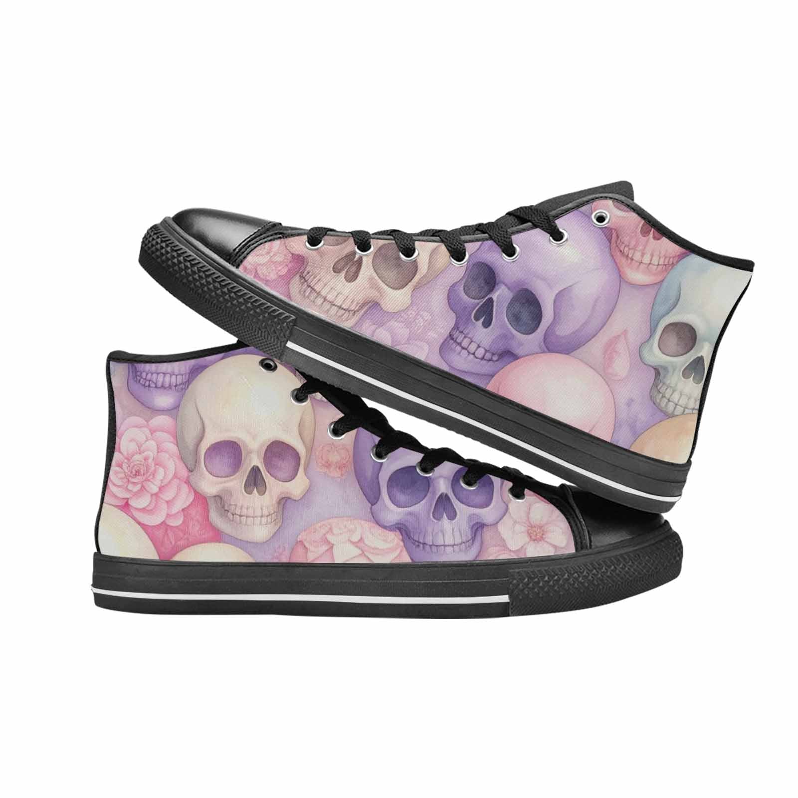 MEN'S Skulls - Pastel High Top Canvas Neon Fantasy Sneakers
