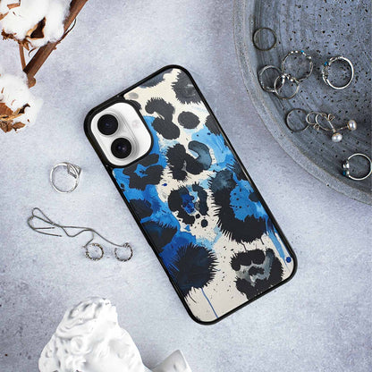 iPhone 16 Plus Case — Animal Print Black Blue Ink Animal, Custom Art Phone Cover