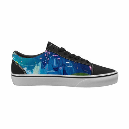 WOMEN'S Full Color Vibrant Monet Lace-Up Canvas Kaleidoscope Custom Sneakers