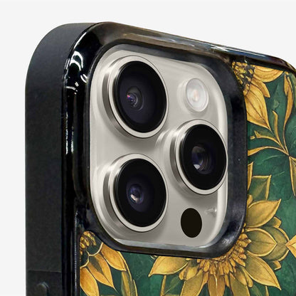 iPhone 16 Pro Max Case — Sunflower Mandala Kaleidoscope Custom, Original Design Phone Case
