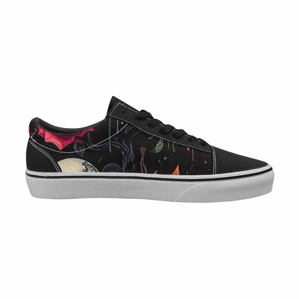 WOMEN'S Skulls Roses Melting Skulls Lace-Up Canvas Dreamcore Custom Shoes