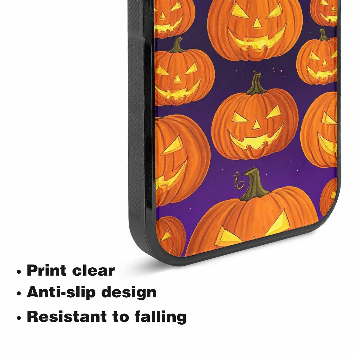 iPhone 15 Plus Case — Halloween Jackolantern Purple Sky Custom, Custom Made Phone Cover