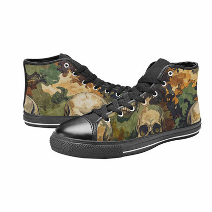MEN'S Military Camo Skull High Top Canvas Dark Academia Sneakers