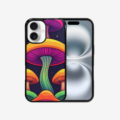 iPhone 16 Case — Psychedelic Mushroom Cartoon Pattern, Unique Phone Case Design