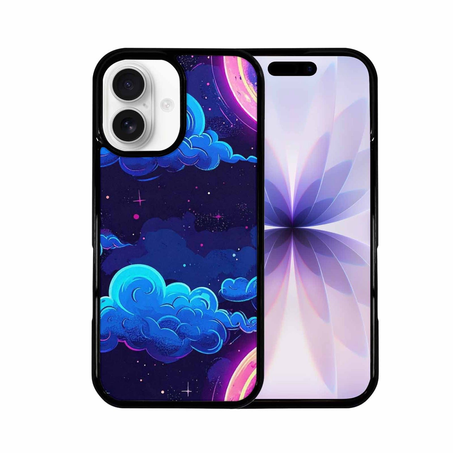 iPhone 17 Case — Neon Winter Moon Cartoon Cute, Custom Print Case Cover
