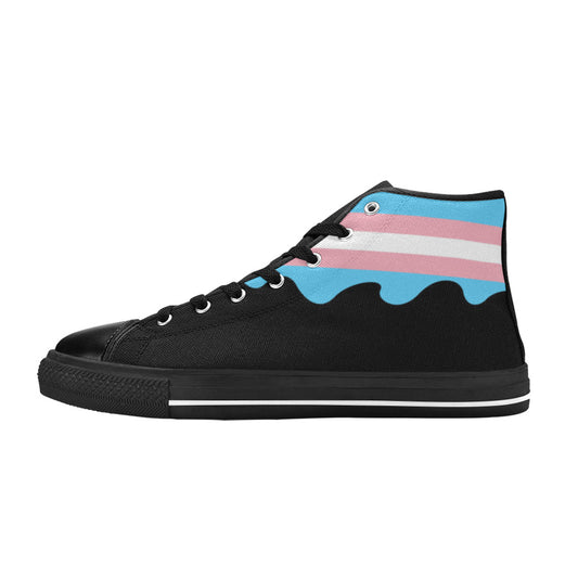 WOMEN'S Transgender Flag 4 Pride LGBT High Top Canvas Sneakers