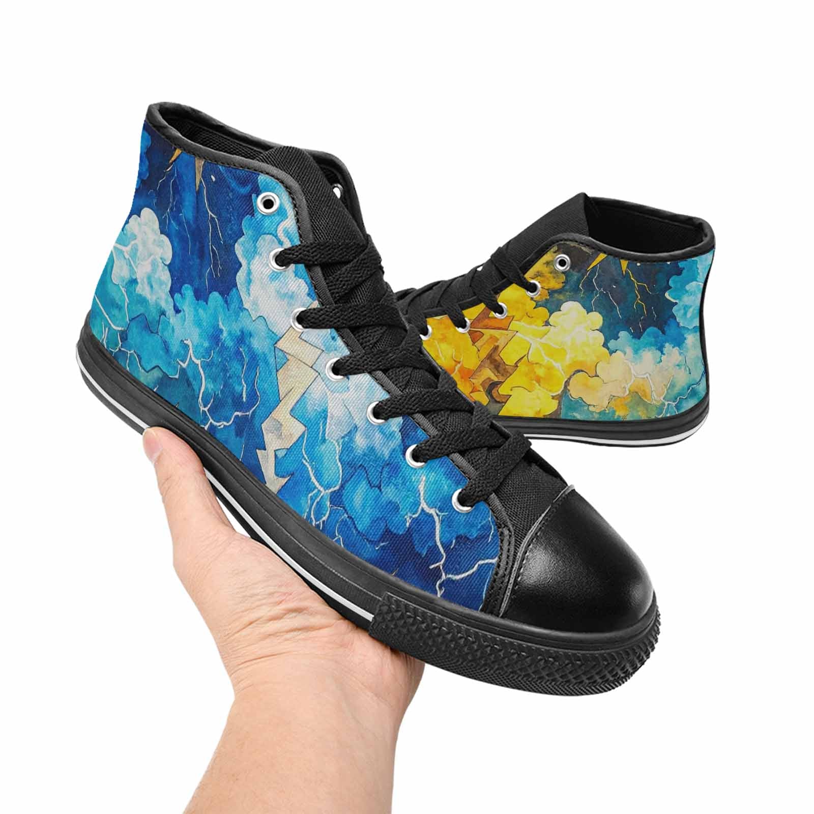 MEN'S Lightning Bolt High Top Canvas Cottagecore Sneakers