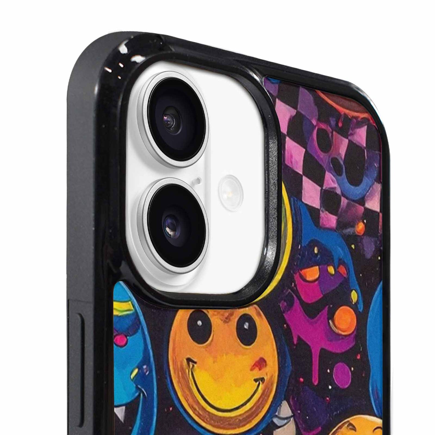 iPhone 17 Case — Small Yellow Smiley Face Original Art, Custom Art Phone Cover