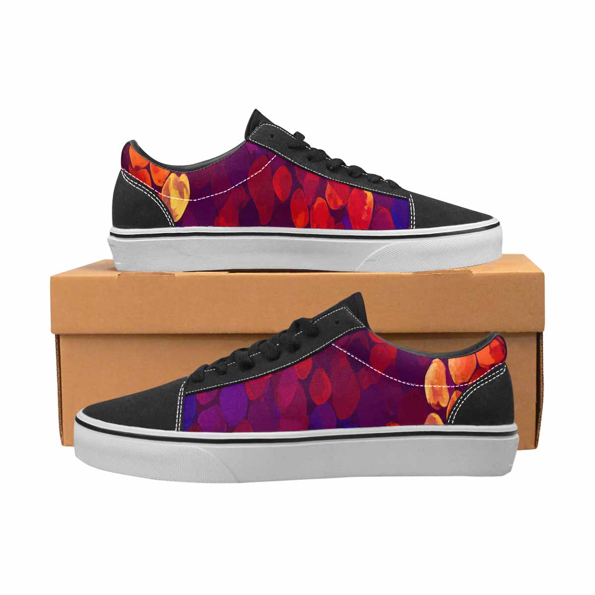 WOMEN'S Dark Snake Print Canvas Lace-Up Dark Academia Custom Shoes