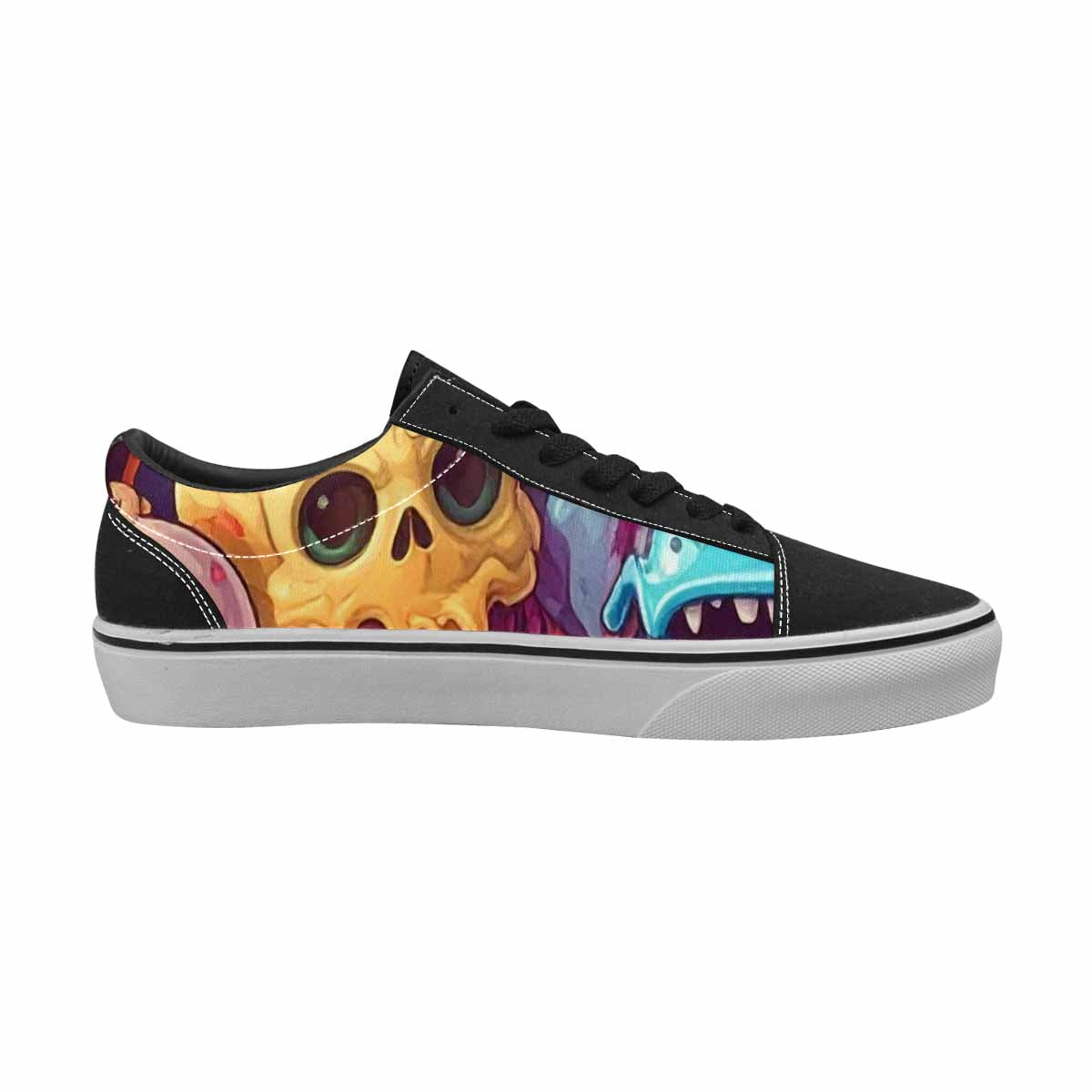 WOMEN'S Ice Cream Monsters  Lace-Up Canvas Kaleidoscope Custom Sneakers