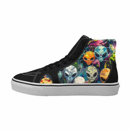 WOMEN'S Camo High Top Canvas Custom Design Wallpaper Art Custom Canvas Shoes