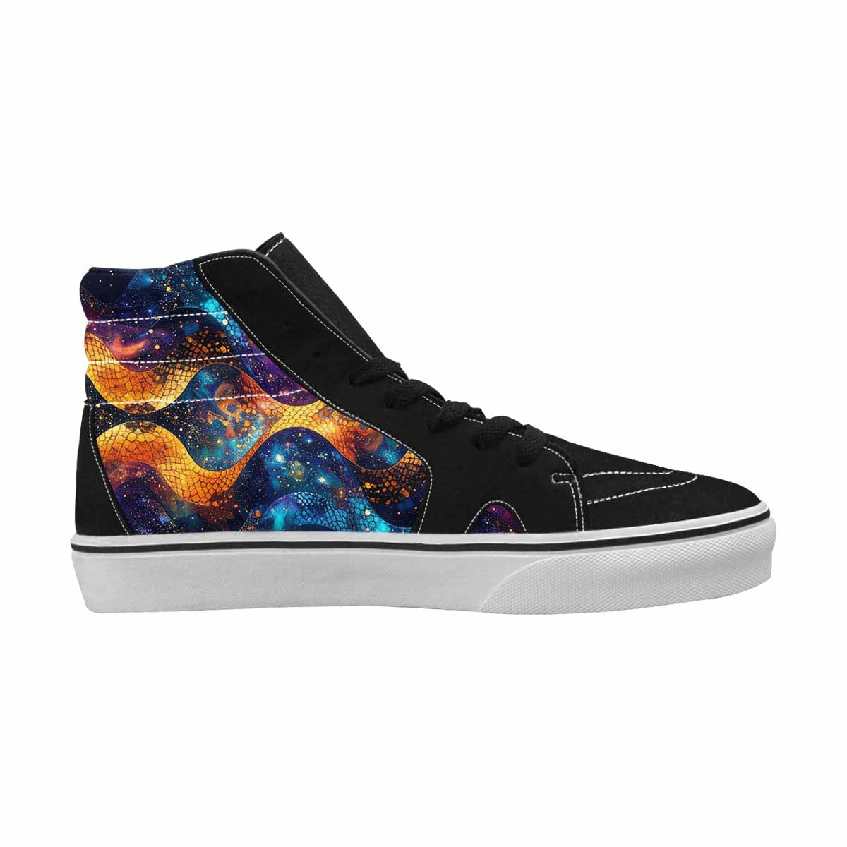 WOMEN'S Galaxy Snake Print High Top Canvas Dreamcore Custom Sneakers