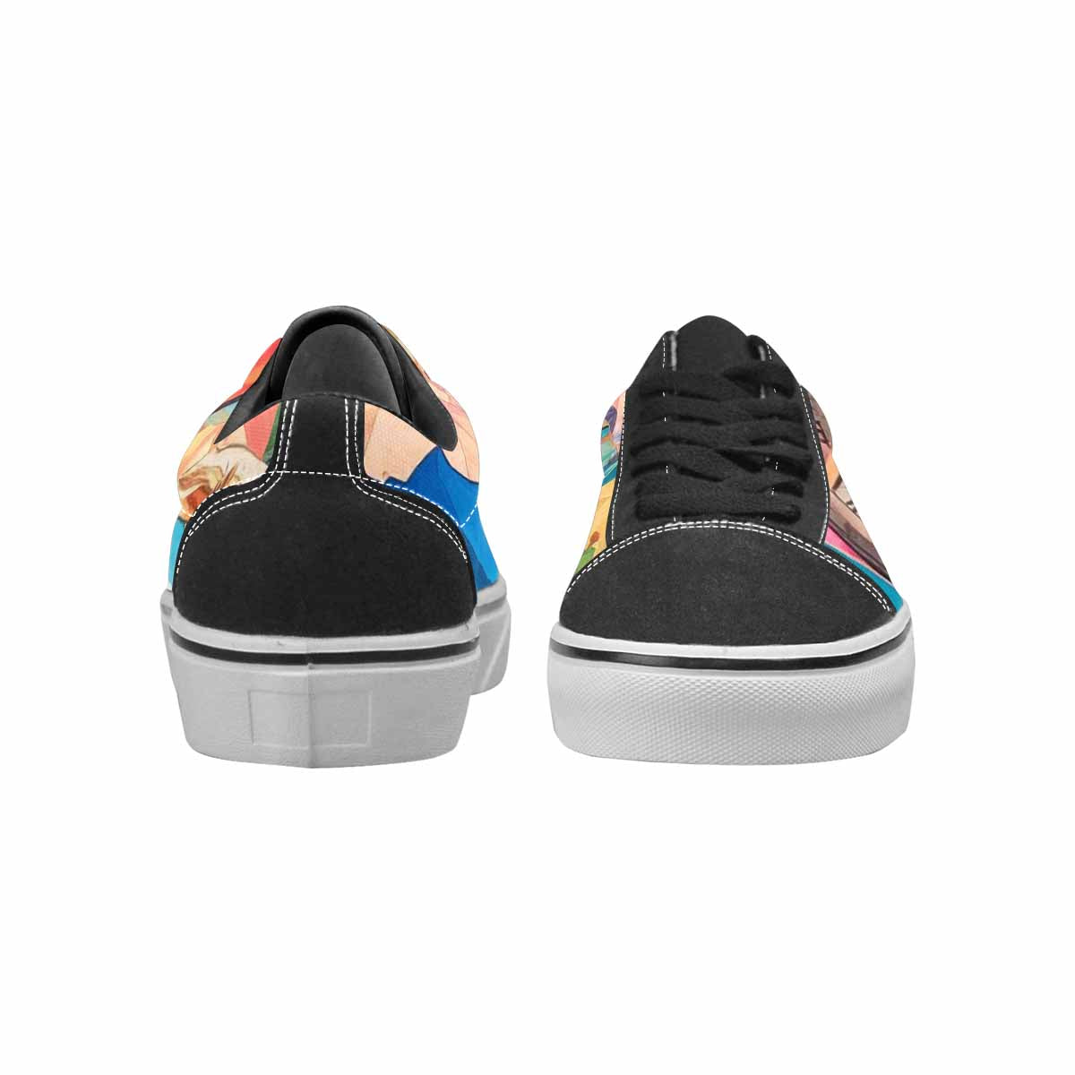 WOMEN'S Surreal Dream Fragment Lace-Up Canvas Melting Art Custom Sneakers