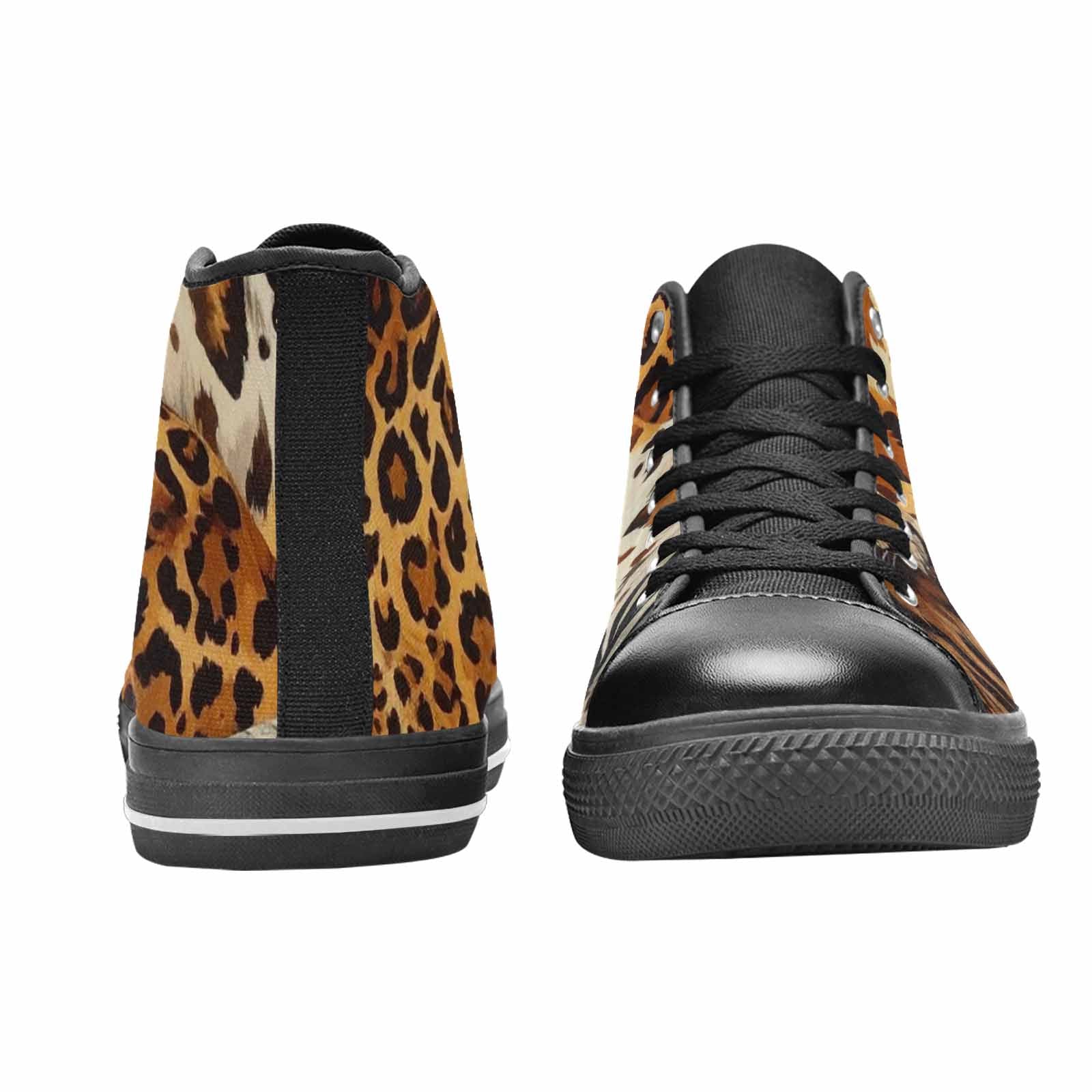 WOMEN'S Animal Print High Top Canvas Neon Fantasy Custom Sneakers