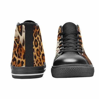 WOMEN'S Animal Print High Top Canvas Neon Fantasy Custom Sneakers