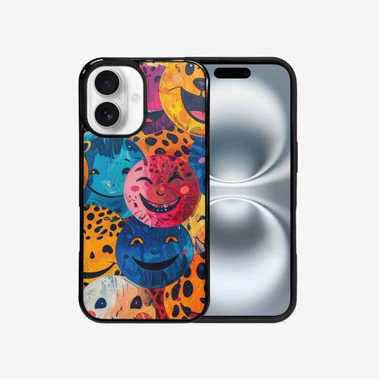 iPhone 16 Case — Smiley Faces Animal Printsmile Kh7 Personalized, Personalized Phone Case