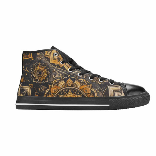 MEN'S Mandala High Top Canvas Neon Fantasy Custom Shoes