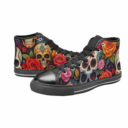 WOMEN'S Skull High Top Canvas Dark Academia Custom Sneakers