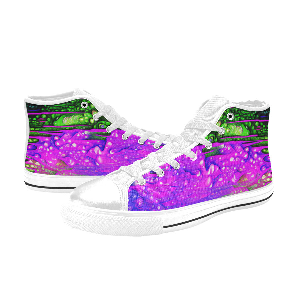 MEN'S Cc Acid Drip 6 High Top Canvas Wallpaper Art Sneakers