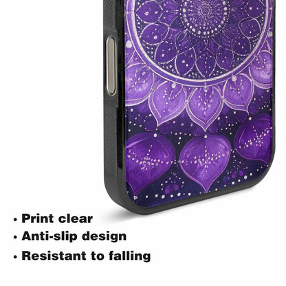 iPhone 16 Pro Max Case — Purple Mandala Bohemian Print Edge To, Personalized Phone Case